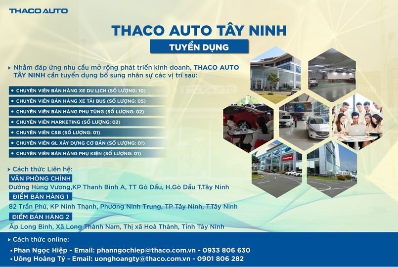 Tuyển dụng Thaco Auto Tây Ninh